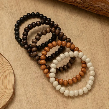 Men's Retro Wood Bead Bracelet
