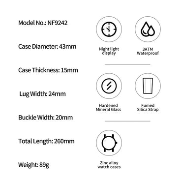 NAVIFORCE Men Sport Watches Dual Time Analog Digital Watch Quartz 30m Waterproof Watch Military Clock Sport 2025 Men Wristwatch