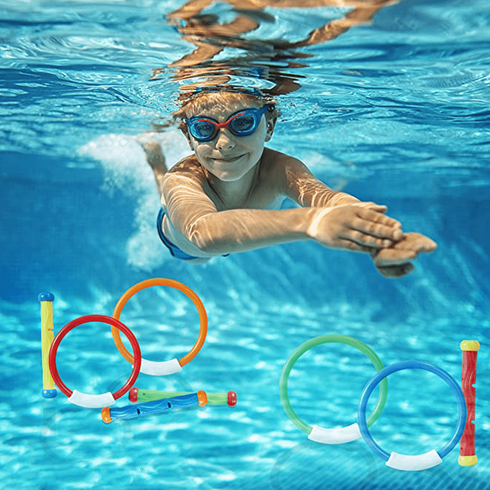 Diving, Swimming Pool Toys, Underwater Play Pool Party, Dive Torpedo Bandits Pool Toys, Underwater Throwing Diving Stick, Diving sharks, Water Games Training Gift for Boys and Girls