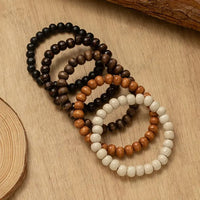 Men's Retro Wood Bead Bracelet