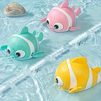 3 Packs Floating Kids Bath Toy: Wind-Up Swimming Clown Fish Floating Water