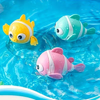 3 Packs Floating Kids Bath Toy: Wind-Up Swimming Clown Fish Floating Water