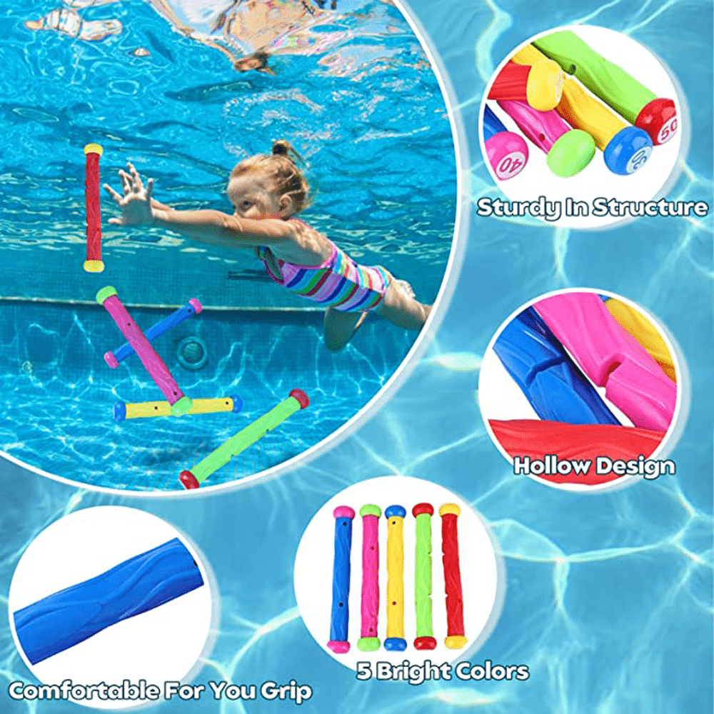Diving, Swimming Pool Toys, Underwater Play Pool Party, Dive Torpedo Bandits Pool Toys, Underwater Throwing Diving Stick, Diving sharks, Water Games Training Gift for Boys and Girls