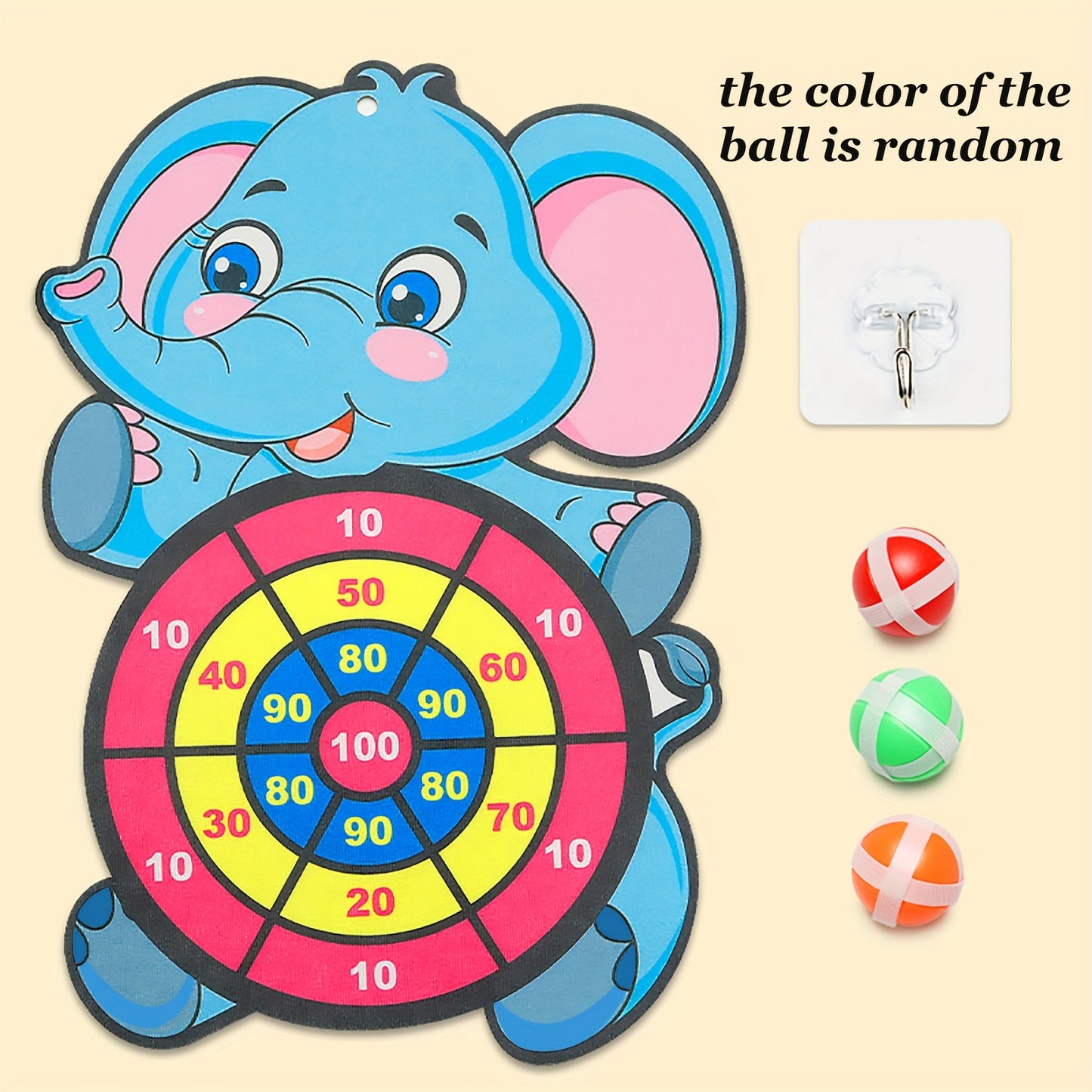 Children's Elephant Sticky Ball Dart Board Cartoon Pattern Ball Toys Parent