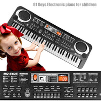 Kids Electronic Piano Keyboard Portable 61 Keys Organ with Microphone Education Toys Musical Instrument
