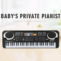 Kids Electronic Piano Keyboard Portable 61 Keys Organ with Microphone Education Toys Musical Instrument