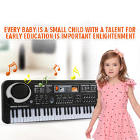 Kids Electronic Piano Keyboard Portable 61 Keys Organ with Microphone Education Toys Musical Instrument