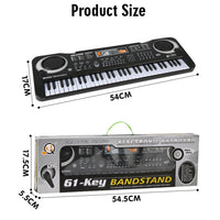 Kids Electronic Piano Keyboard Portable 61 Keys Organ with Microphone Education Toys Musical Instrument