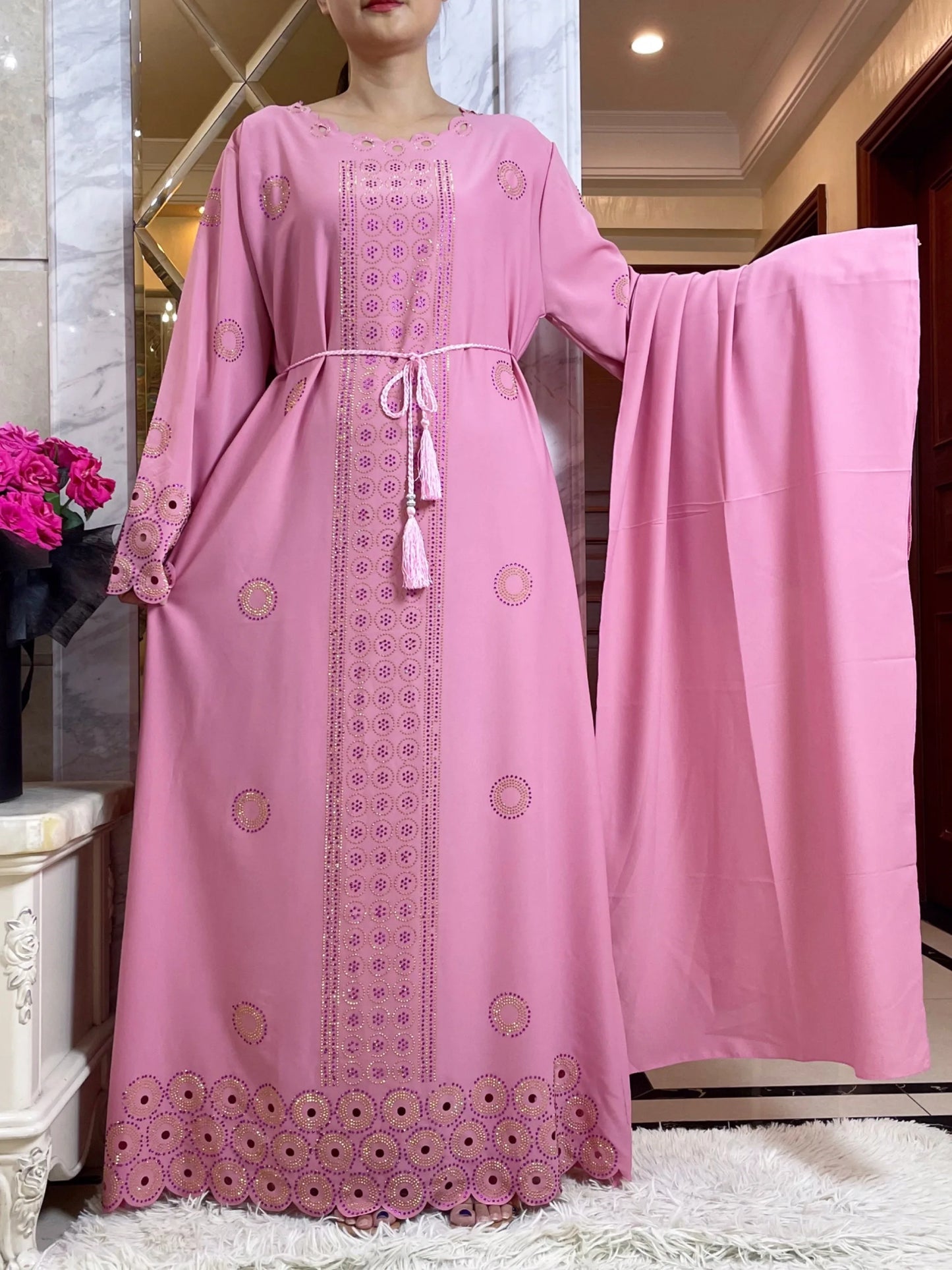 Women Elegant Dresses, Long Sleeve  Dashiki High-grade Comfort Fabric Abaya