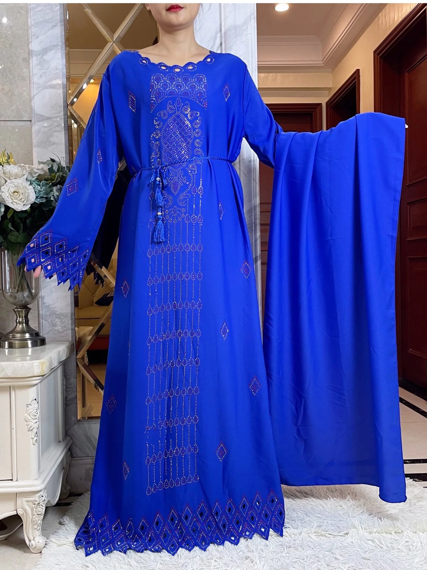 Women Elegant Dresses, Long Sleeve  Dashiki High-grade Comfort Fabric Abaya