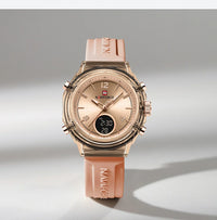 NAVIFORCE Top Brand Women's Watch Outdoor Sports Waterproof Watches Dual Time Display Quartz Wristwatches Rubber Digital Clock