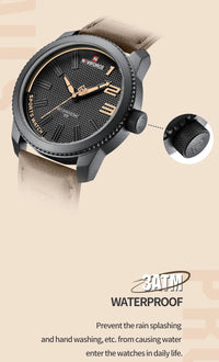 NAVIFORCE Top Luxury Brand Sports Watch Men Fashion Casual Quartz Wristwatch Male Date Waterproof Leather Analog Clock