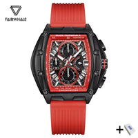 Mark Fairwhale 5080 Watches for Men Multifunctional Luminous Timing Hollow Waterproof Quartz Watches for Men Relogios Masculino