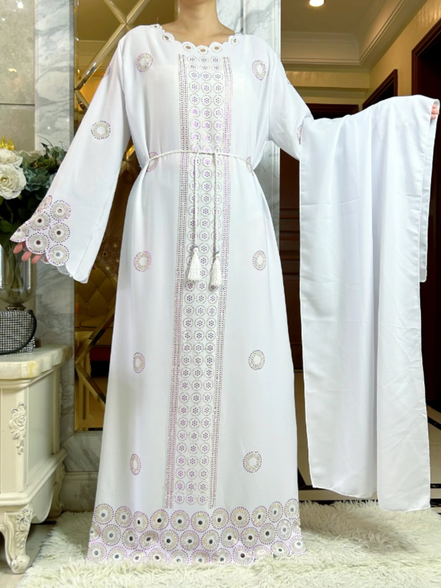 Women Elegant Dresses, Long Sleeve  Dashiki High-grade Comfort Fabric Abaya