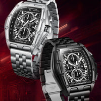 Mark Fairwhale 5080 Watches for Men Multifunctional Luminous Timing Hollow Waterproof Quartz Watches for Men Relogios Masculino