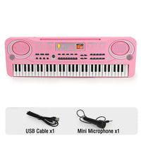 Kids Electronic Piano Keyboard Portable 61 Keys Organ with Microphone Education Toys Musical Instrument