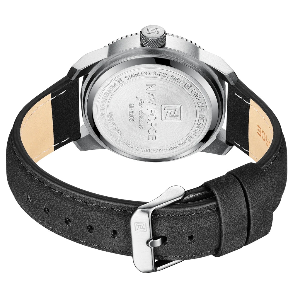 NAVIFORCE Top Luxury Brand Sports Watch Men Fashion Casual Quartz Wristwatch Male Date Waterproof Leather Analog Clock