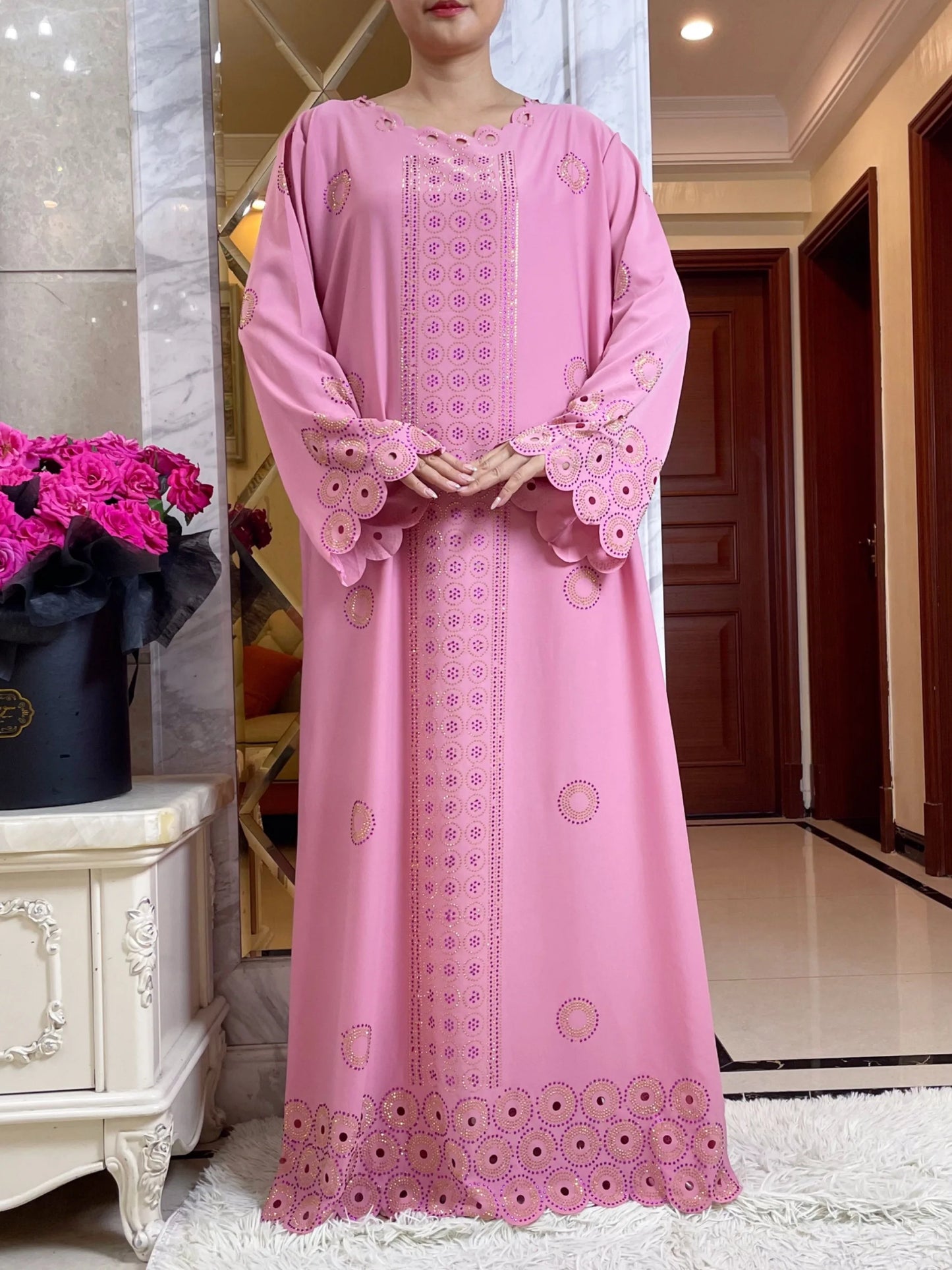 Women Elegant Dresses, Long Sleeve  Dashiki High-grade Comfort Fabric Abaya