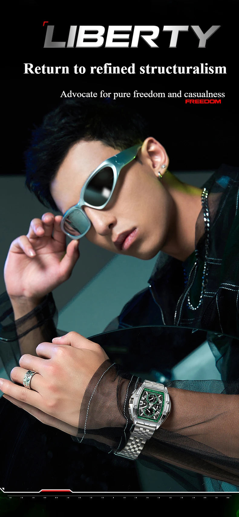 Mark Fairwhale 5080 Watches for Men Multifunctional Luminous Timing Hollow Waterproof Quartz Watches for Men Relogios Masculino