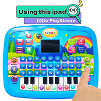 Kids’ Education Tablet Toy, Age 3+ Math Music Learning, Doubles as Electronic Keyboard
