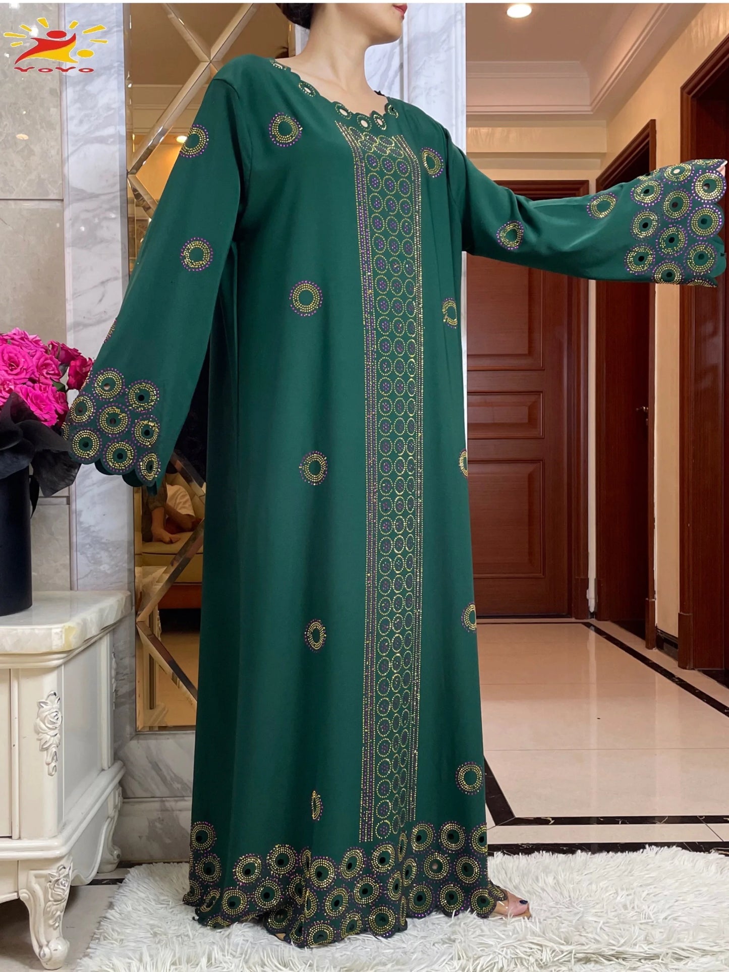 Women Elegant Dresses, Long Sleeve  Dashiki High-grade Comfort Fabric Abaya
