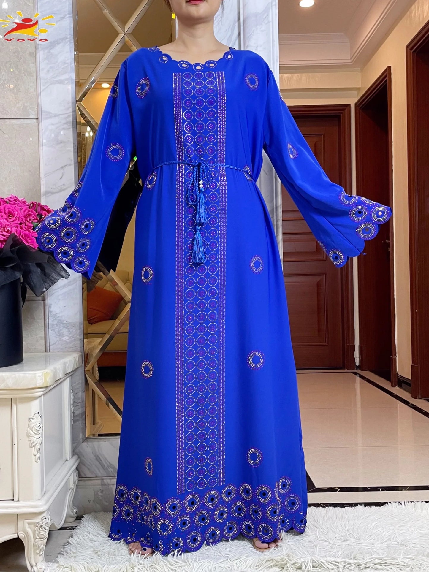 Women Elegant Dresses, Long Sleeve  Dashiki High-grade Comfort Fabric Abaya