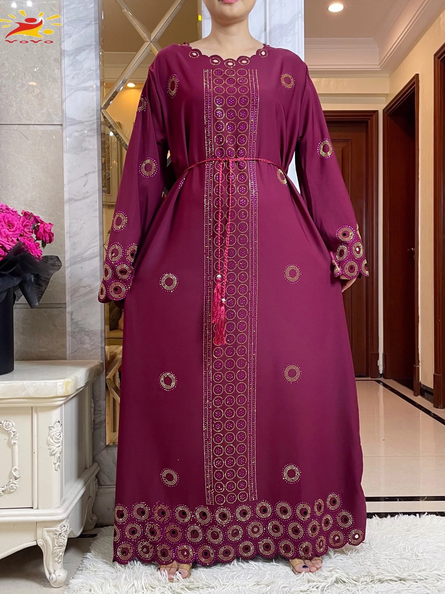 Women Elegant Dresses, Long Sleeve  Dashiki High-grade Comfort Fabric Abaya