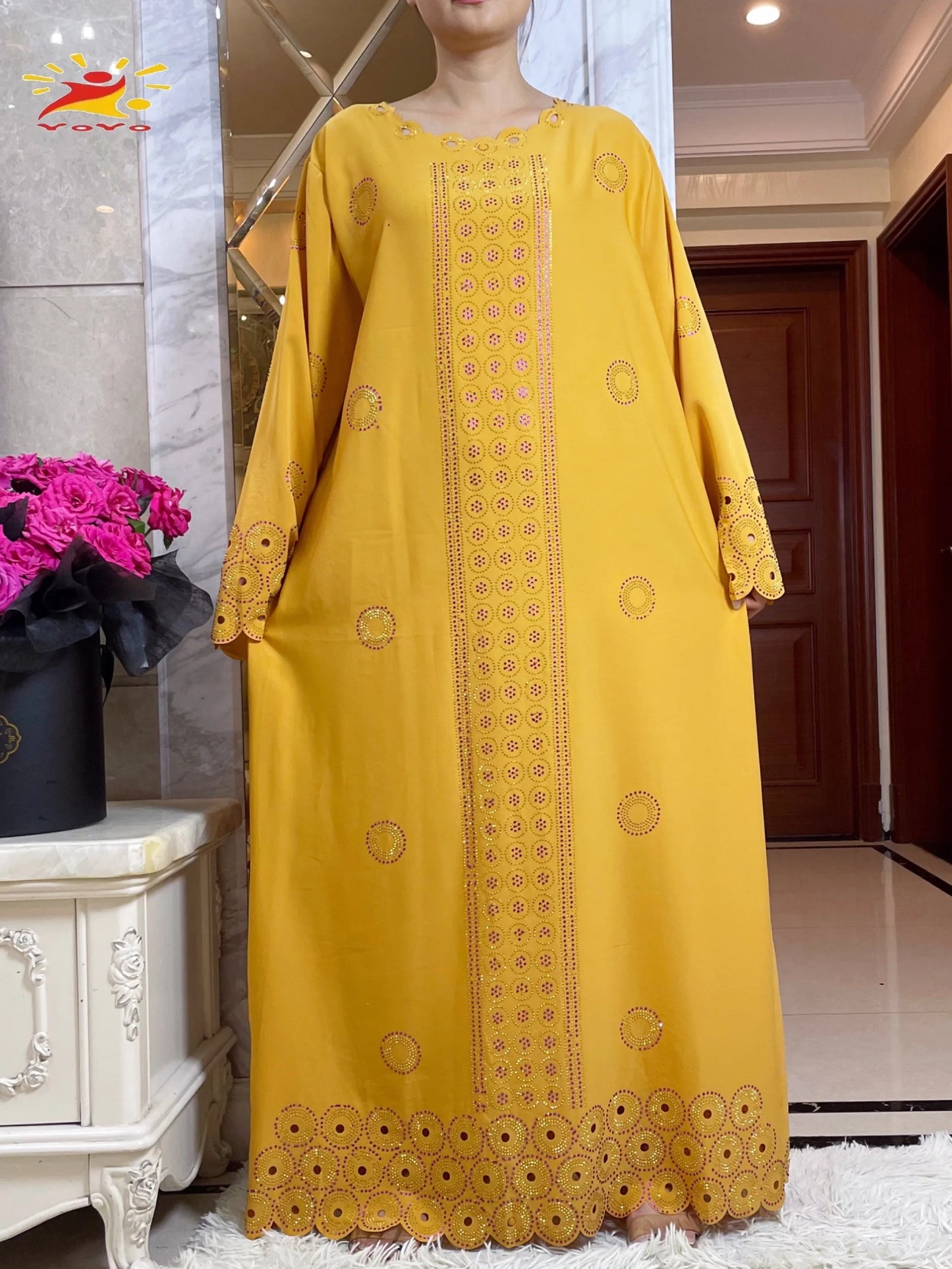 Women Elegant Dresses, Long Sleeve  Dashiki High-grade Comfort Fabric Abaya