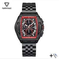 Mark Fairwhale 5080 Watches for Men Multifunctional Luminous Timing Hollow Waterproof Quartz Watches for Men Relogios Masculino