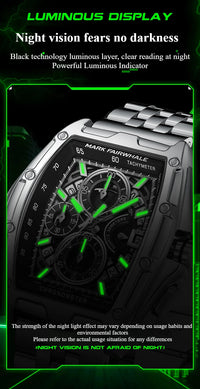 Mark Fairwhale 5080 Watches for Men Multifunctional Luminous Timing Hollow Waterproof Quartz Watches for Men Relogios Masculino