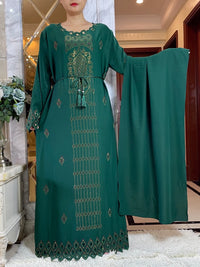 Women Elegant Dresses, Long Sleeve  Dashiki High-grade Comfort Fabric Abaya