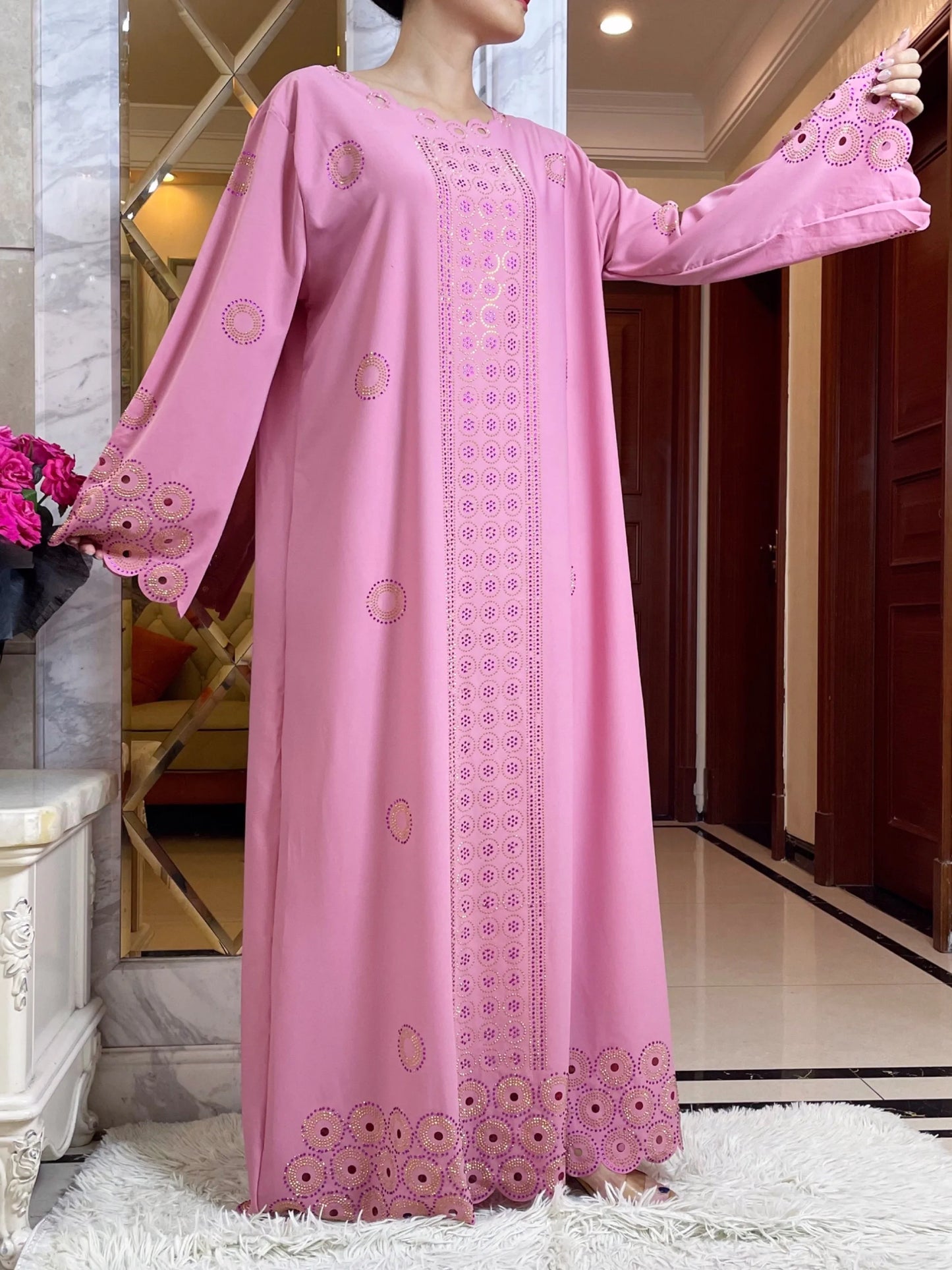 Women Elegant Dresses, Long Sleeve  Dashiki High-grade Comfort Fabric Abaya