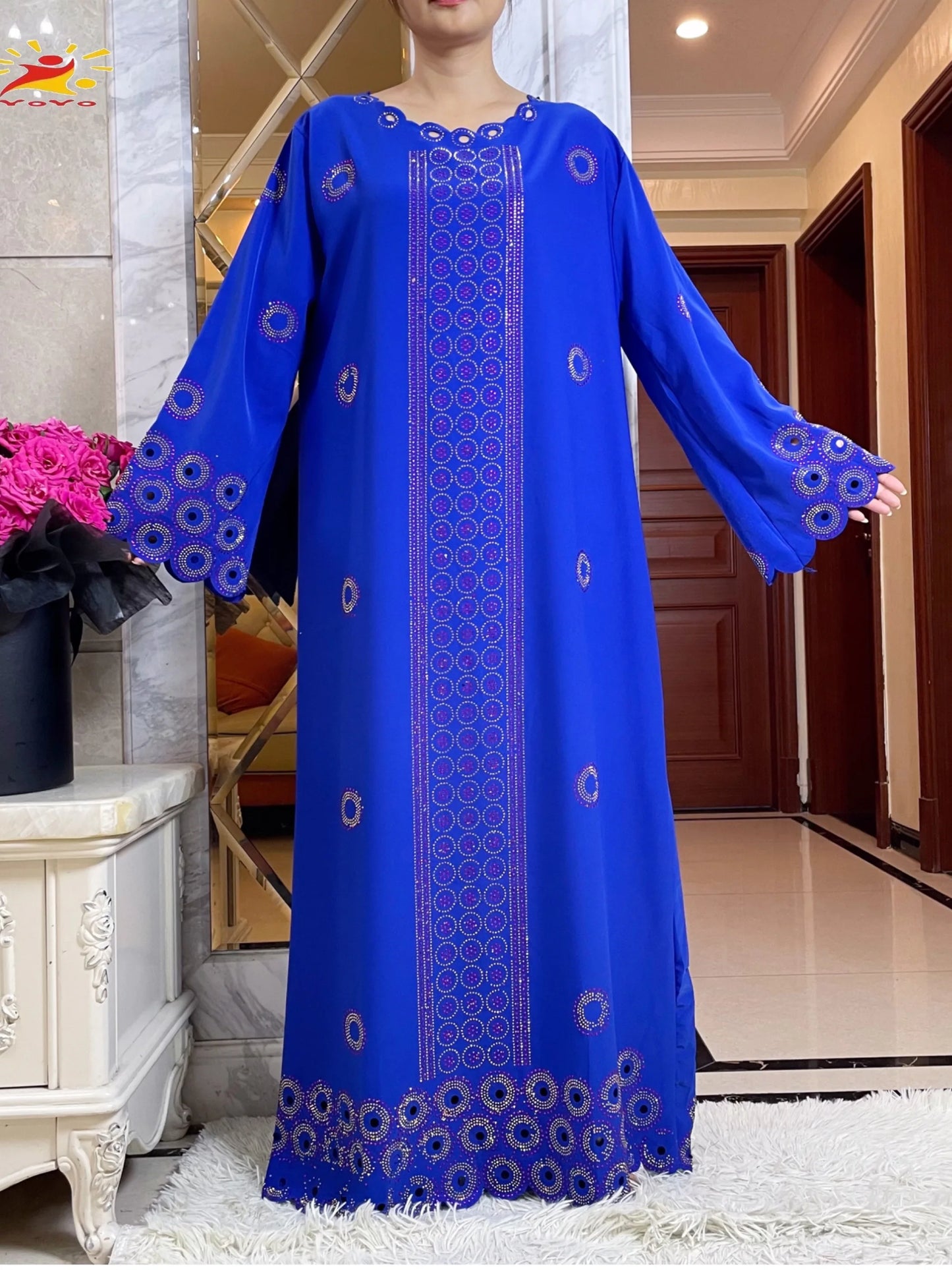 Women Elegant Dresses, Long Sleeve  Dashiki High-grade Comfort Fabric Abaya