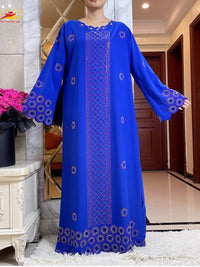 Women Elegant Dresses, Long Sleeve  Dashiki High-grade Comfort Fabric Abaya