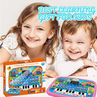Kids’ Education Tablet Toy, Age 3+ Math Music Learning, Doubles as Electronic Keyboard