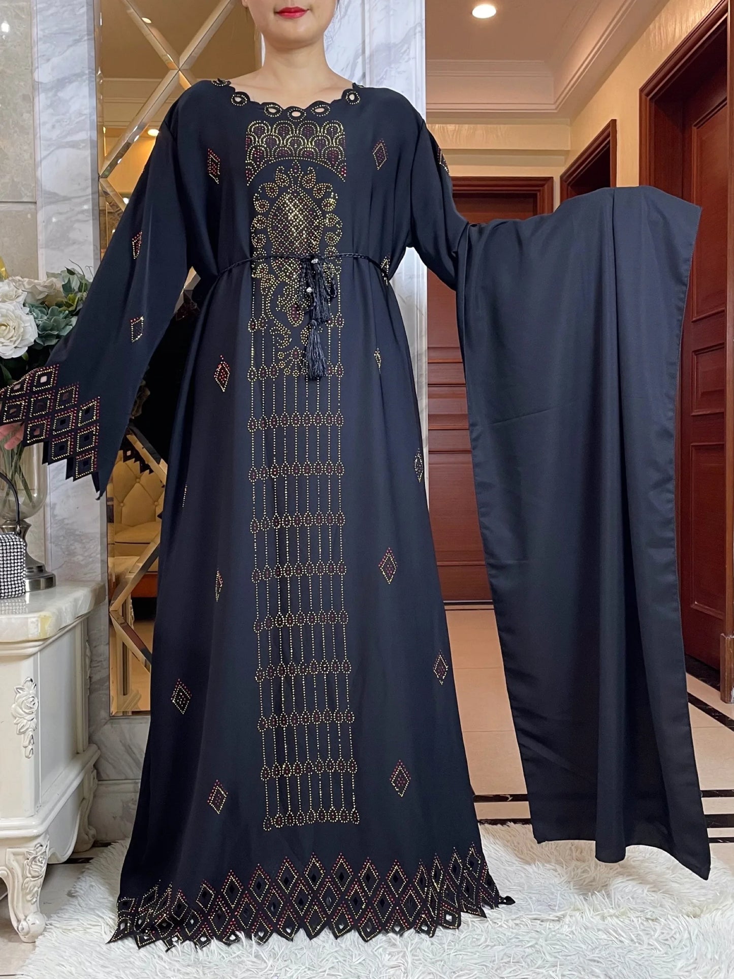 Women Elegant Dresses, Long Sleeve  Dashiki High-grade Comfort Fabric Abaya