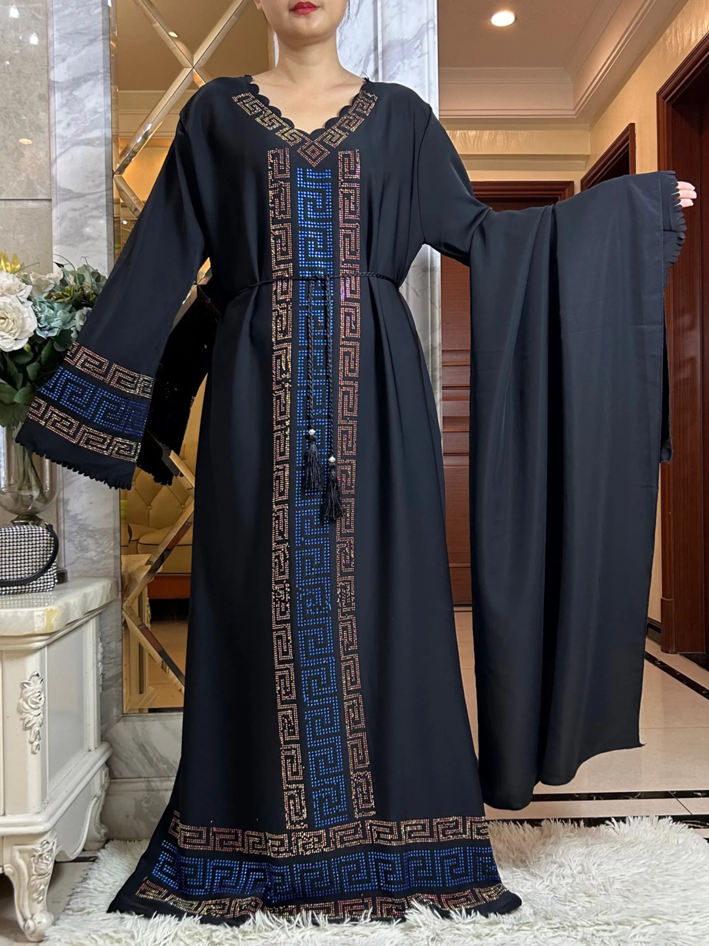 Women Elegant Dresses, Long Sleeve  Dashiki High-grade Comfort Fabric Abaya