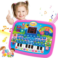 Kids’ Education Tablet Toy, Age 3+ Math Music Learning, Doubles as Electronic Keyboard