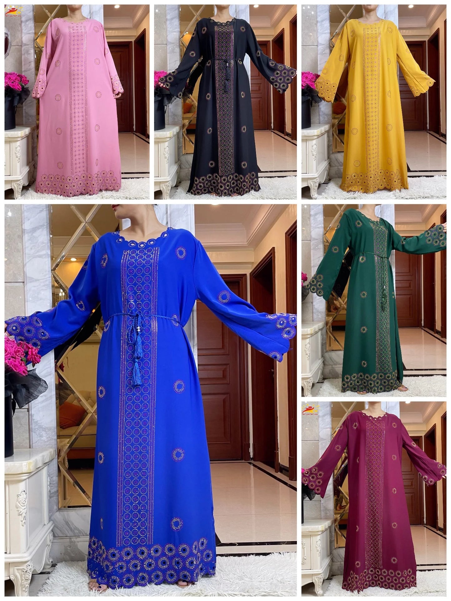 Women Elegant Dresses, Long Sleeve  Dashiki High-grade Comfort Fabric Abaya