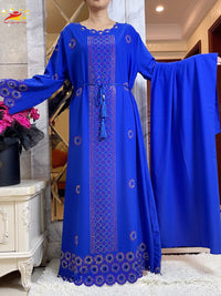 Women Elegant Dresses, Long Sleeve  Dashiki High-grade Comfort Fabric Abaya