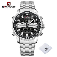 Men's Watches NAVIFORCE Original Trend Brand LCD Display Analog Digital Quartz Man Clock 30m Waterproof Luminous Male Wristwatch