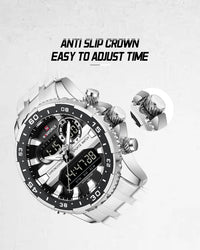 Men's Watches NAVIFORCE Original Trend Brand LCD Display Analog Digital Quartz Man Clock 30m Waterproof Luminous Male Wristwatch