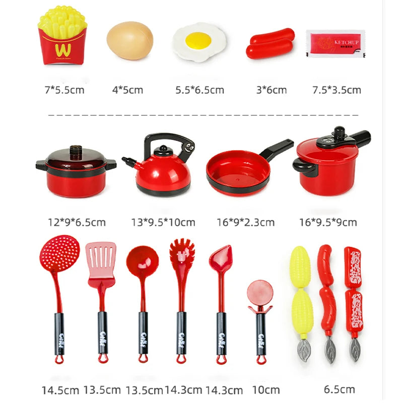 Kitchen Toys Set For Kids Girl Cooking Baby Cutting Fruit Cooking Kitchen Utensils