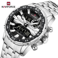 Men's Watches NAVIFORCE Original Trend Brand LCD Display Analog Digital Quartz Man Clock 30m Waterproof Luminous Male Wristwatch