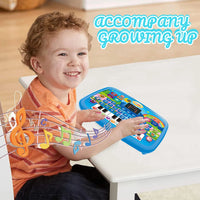 Kids’ Education Tablet Toy, Age 3+ Math Music Learning, Doubles as Electronic Keyboard