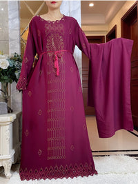 Women Elegant Dresses, Long Sleeve  Dashiki High-grade Comfort Fabric Abaya