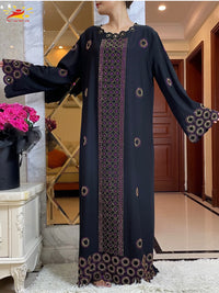 Women Elegant Dresses, Long Sleeve  Dashiki High-grade Comfort Fabric Abaya