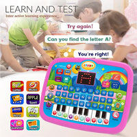 Kids’ Education Tablet Toy, Age 3+ Math Music Learning, Doubles as Electronic Keyboard