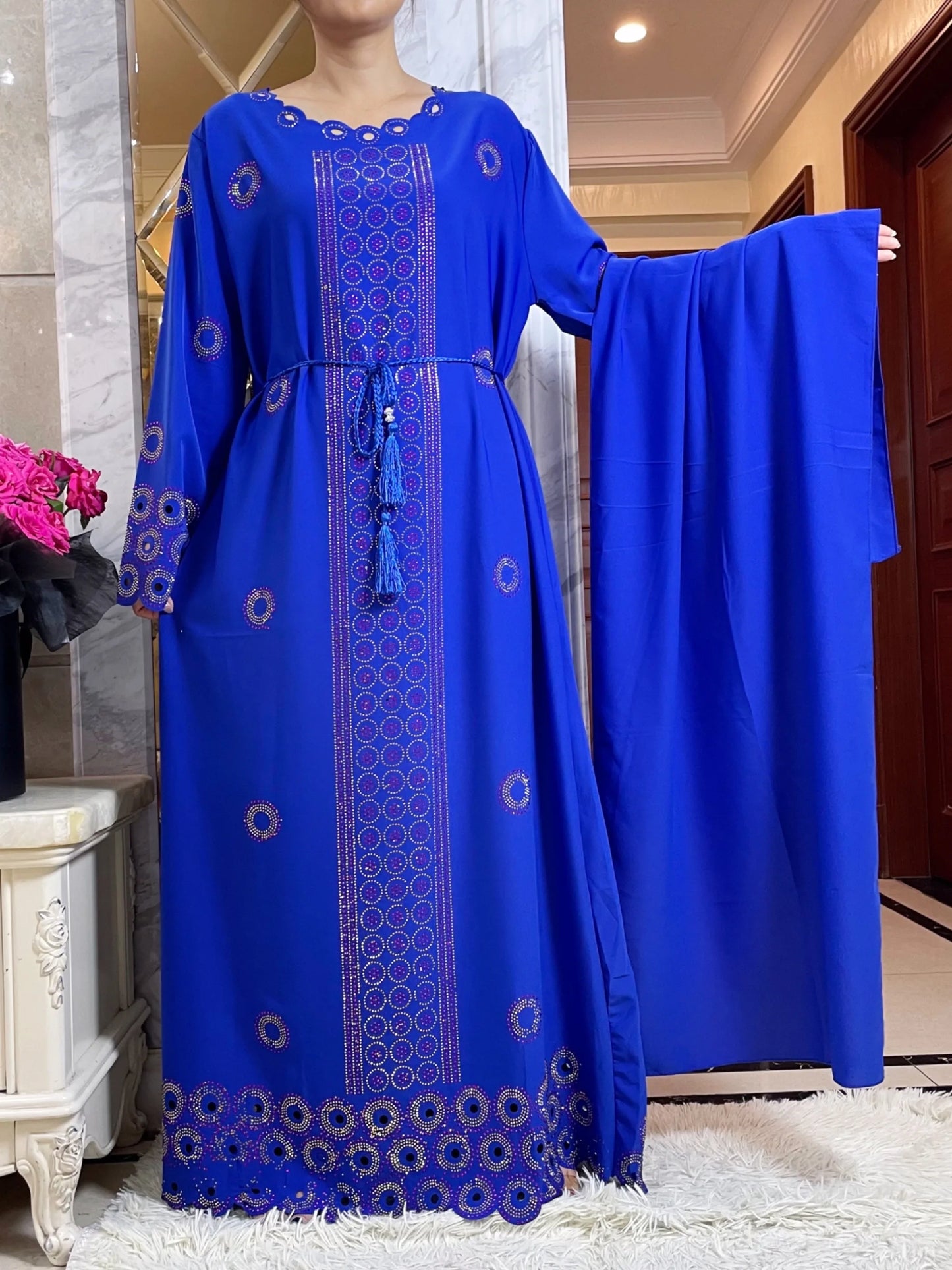 Women Elegant Dresses, Long Sleeve  Dashiki High-grade Comfort Fabric Abaya