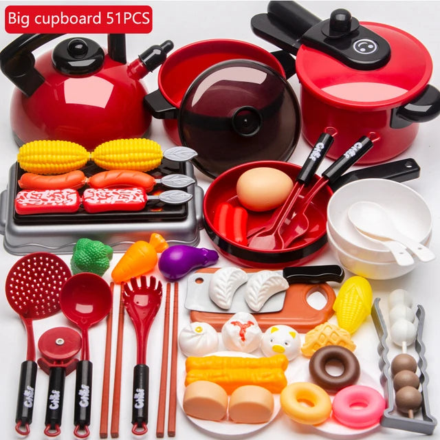 Kitchen Toys Set For Kids Girl Cooking Baby Cutting Fruit Cooking Kitchen Utensils